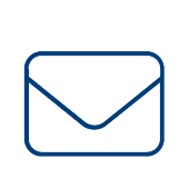 Simple blue outline of an envelope icon on a light gray background, symbolizing email or messaging—ideal for platforms sharing Real World Data and communication.