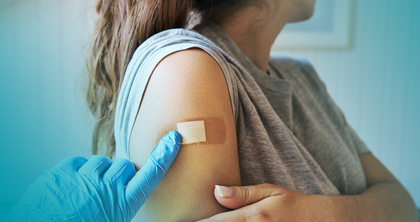 Adult getting an immunization
