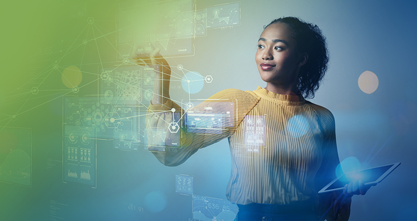 healthcare provider professional looking at data