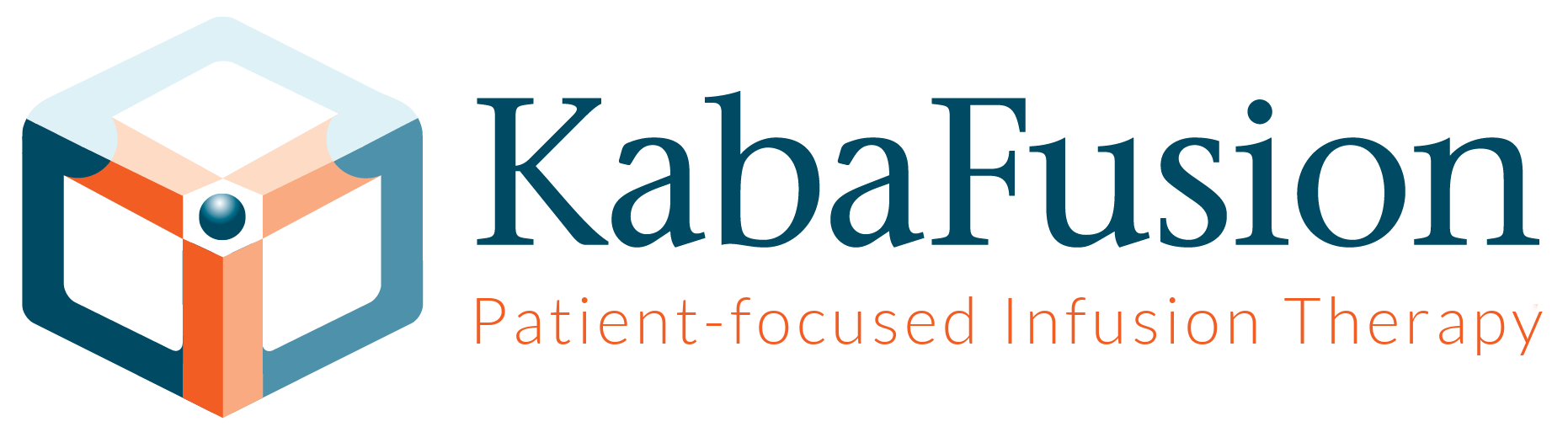 KabaFusion logo with a 3D cube design on the left and the text “KabaFusion” in teal and “Patient-focused Infusion Therapy” in orange on the right.