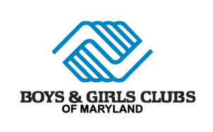 The Boys & Girls Clubs logo features two blue outlined hands clasping each other above the organization's name in bold black letters, symbolizing equity and inclusion for all youth.