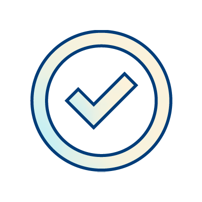 A blue check mark inside a blue circle on a light background, symbolizing confirmation or approval.