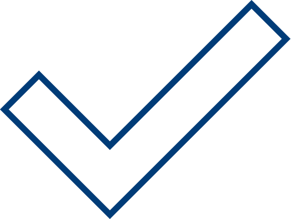 A thick, dark blue check mark with sharp corners on a light gray background, symbolizing accuracy and compliance in RADV audits.