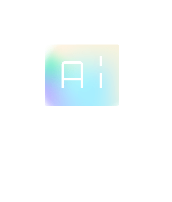 Outline of a human head with a pastel, gradient microchip in the brain area labeled AI, symbolizing artificial intelligence, technology within the mind, and innovative quality improvement solutions.
