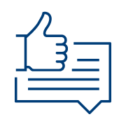 chat with thumbs up icon