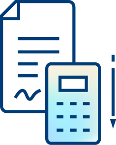 bill with calculator icon