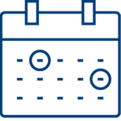 icon of calendar with several dates scheduled