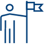 figure with flag icon