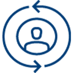 stick figure in circle diagram icon