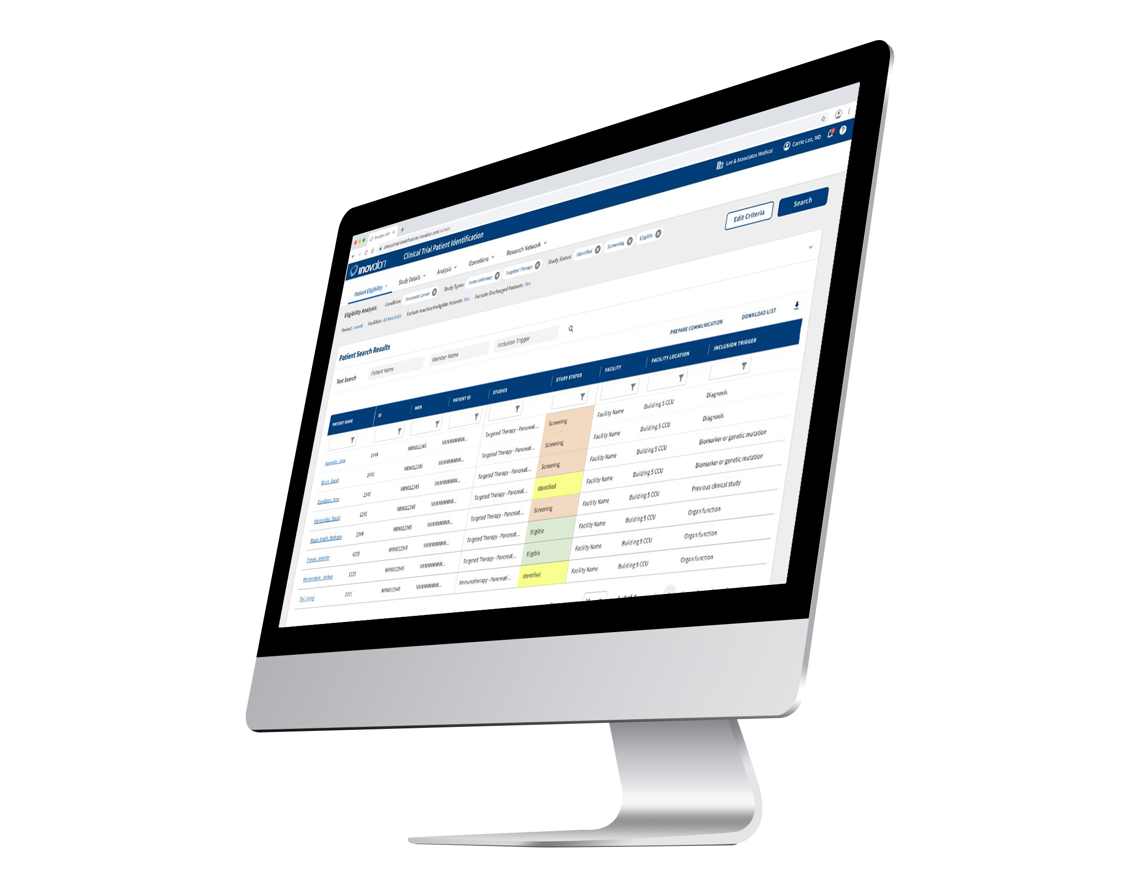 Patient Finder desktop view