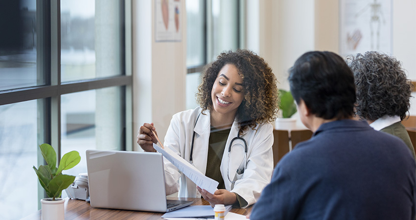 Women showing patients files