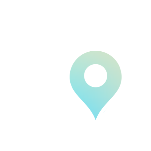 An icon of a map with a large BAYADA location pin marker in front, depicted with gradient blue and green tones on a light gray background.