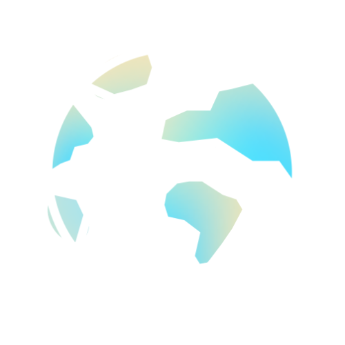 A minimalist illustration of a globe with abstract blue and green landmasses outlined in white on a light gray background, subtly featuring the BAYADA logo for a modern, healthcare-inspired touch.
