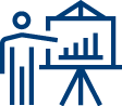 figure with bulletin icon