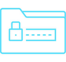 blue locked folder icon