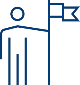 person with flag icon