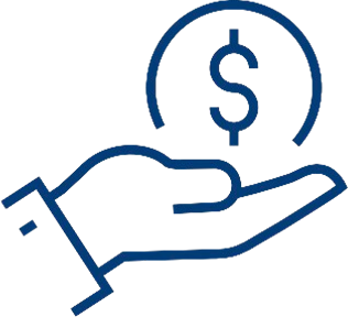 hand with currency icon
