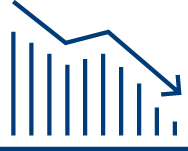 downtrending graph icon