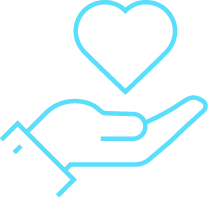 hand holding heart icon