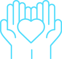 hands holding heart icon