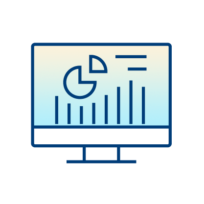 computer with stats icon