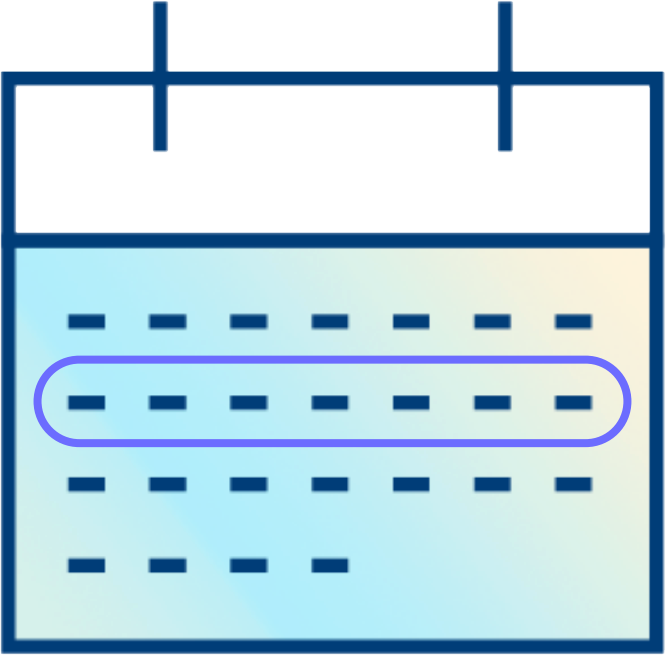 calendar icon with circled row
