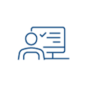 Person in front of computer icon