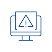 Caution icon on computer icon