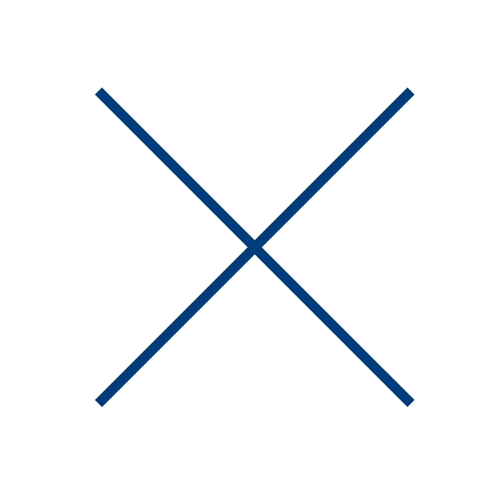Dark navy cancellation cross icon