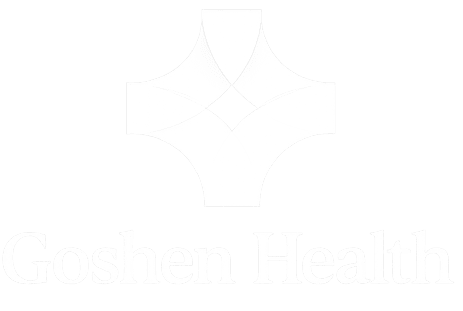 Goshen Health logo in white